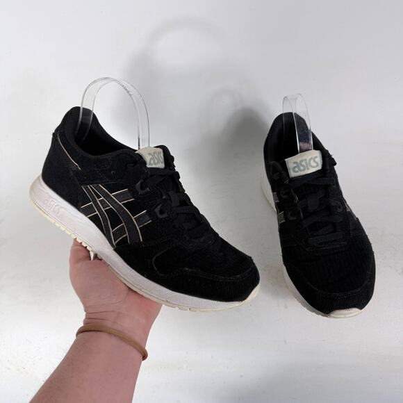 Asics Lyte Classic Athletic Running Sneakers Women's 8.5 Black Lace-Up Low Top - Picture 1 of 10